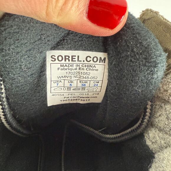 Sorel Slimpack II Snow Boots Women's 7 Green Black Waterproof Lace-Up Block Heel - Picture 10 of 10